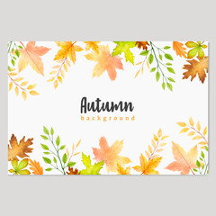 Fototapeta premium watercolor autumn invitation card template