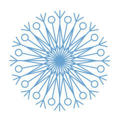 Flat snowflakes. Winter snowflake crystals, christmas snow shapes and frosted cool blue icon, cold xmas season frost snowfall decoration. Vector isolated symbol