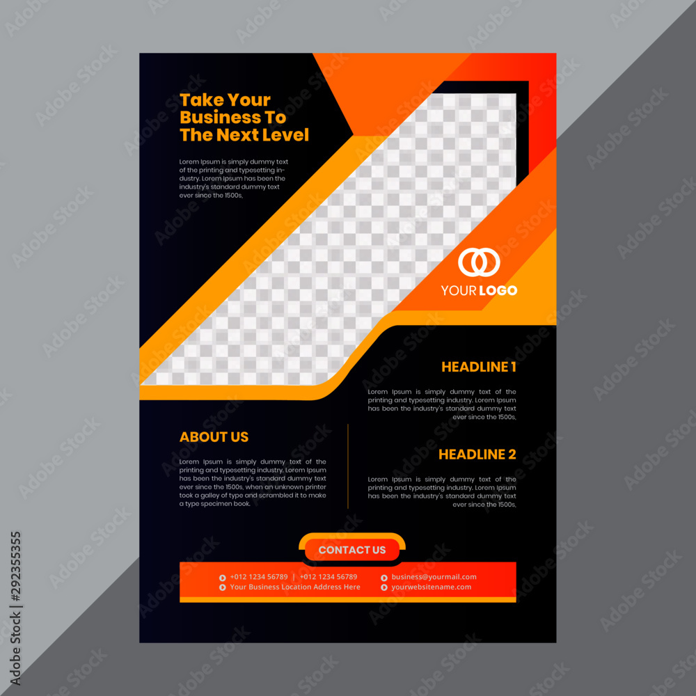 Wall mural creative modern corporate flyer design template