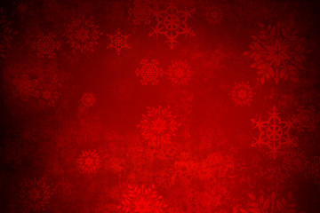 Naklejka na ściany i meble Christmas Snowflakes On Red Background