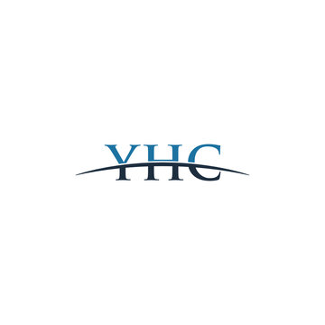 Initial letter YHC, overlapping movement swoosh horizon logo company design inspiration in blue and gray color vector