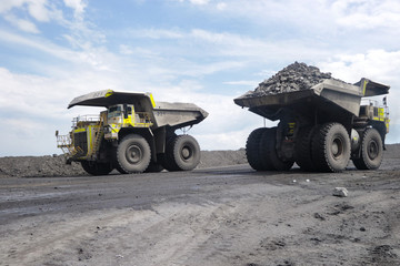 The movement of a large mining truck