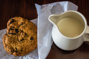 Milk jug with handmade cookie