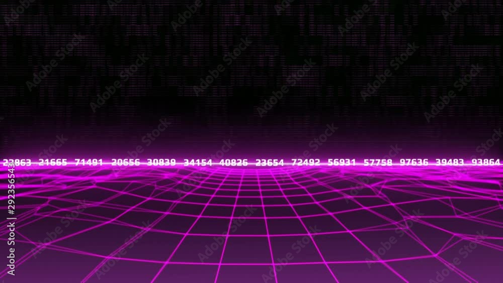 Aufkleber 4K Animation Abstract Wireframe Landscape Fly Through The Moutain Idea Graphic Motion. Glow Futuristic Geometric Structure Pattern 3D Rendering Seamless Loop Footage.