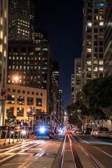 Fototapeta na wymiar San Francisco, California / United States »; August 2019: The city tram ending its way one night