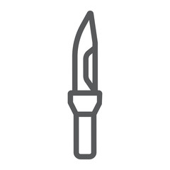 Army knife line icon, army and weapon, military knife sign, vector graphics, a linear pattern on a white background.