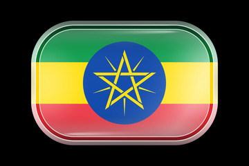 Flag of Ethiopia. Matted Vector Icon. Vector Rectangular Shape