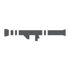 Rocket launcher glyph icon, army and military, weapon sign, vector graphics, a solid pattern on a white background.