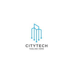 City Tech Logo Design Template Vector