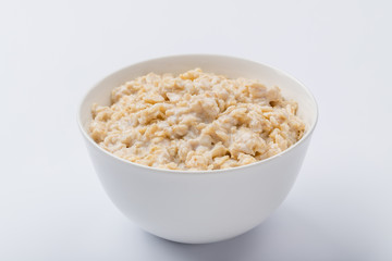 porridge oatmeal on white background NOT isolated