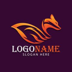 Fototapeta premium modern and minimalist fire fox logos