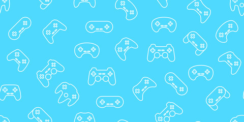 Video game controller background Gadgets and devices seamless pattern Eps10 vector © Darcraft
