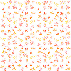 Watercolor decorative seamless leaves background