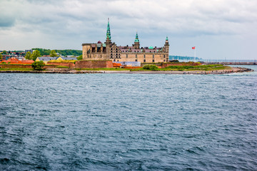 Waterfront view of Kronborg Castle in Elsinore, Denmark