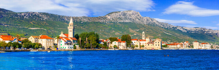 Beautiful coastal towns in Croatia. Scenic Kastella in Dalmatia. Kastel Stafilic village