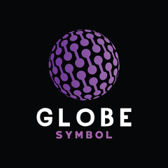 Globe Technology Logo. Global Network Icon. Digital Emblem Symbol. Internet Logo For   Business And Company.