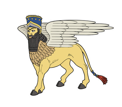 Assyrian deity winged bull of Shedu.