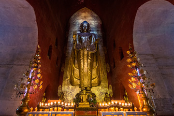 buddha statue inside burmese temple