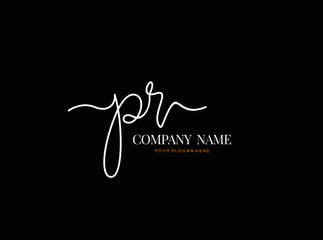 P R PR Initial handwriting logo design with circle. Beautyful design handwritten logo for fashion, team, wedding, luxury logo.