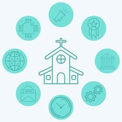 Church vector icon sign symbol