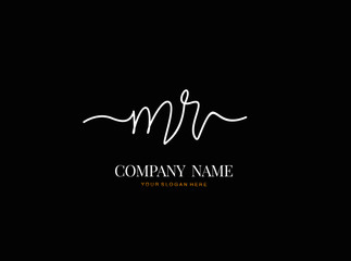 M R MR Initial handwriting logo design with circle. Beautyful design handwritten logo for fashion, team, wedding, luxury logo.