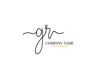 G R GR Initial handwriting logo design with circle. Beautyful design handwritten logo for fashion, team, wedding, luxury logo.