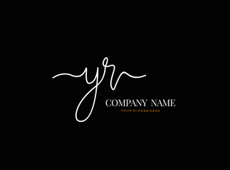 Y R YR Initial handwriting logo design with circle. Beautyful design handwritten logo for fashion, team, wedding, luxury logo.