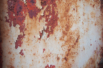 The surface of the old iron material rusted