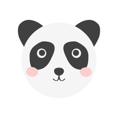 Panda bear portrait, kids art, wild arctic animal. Decor elements, sticker, postcard. Scandinavian Design