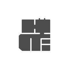 Architecture blueprint glyph modern icon