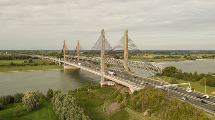 Martinus Nijhoff bridge and railway bridge Aerial in the Netherlands