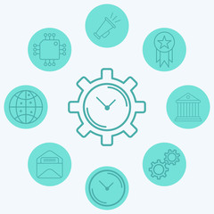 Clock vector icon sign symbol