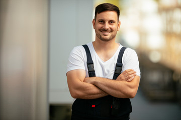 Portrait of handyman in uniform