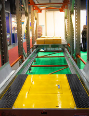 Automated pallet shuttle racking system in modern industry logistic warehouse