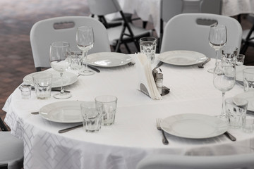 empty dishes on the table