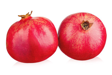 two pomegranate fruits isolated