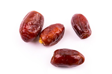 Date Fruits on White Background