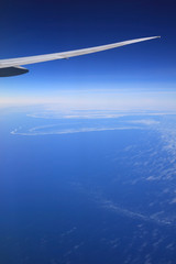 Naklejka premium Flug nach New York City. USA