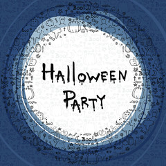 Halloween party, hand drawn cartoon seamless backgrounds sets, vector illustration 