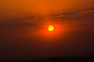 Fototapeta premium Sunset over the mountain
