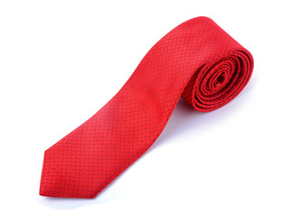 Red Tie Isolated On White Background