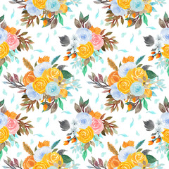 Fototapeta na wymiar seamless floral pattern with colorful flowers