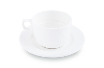 White Empty Tea Cup Isolated On White Background
