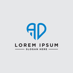 initial letter AD logo icon, the logo design inspiration for the company from. -Vectors