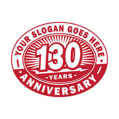 130 years anniversary design template. 130th logo. Red design - vector and illustration.