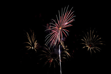 Obraz premium Fireworks 119th Anniversary Udonthani in Thailand, Colorful fireworks
