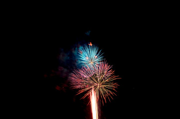 Fireworks 119th Anniversary Udonthani in Thailand, Colorful fireworks