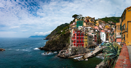 Fototapeta na wymiar Riomagiorre, one of the 5 villages of Cinque Terre, Italy