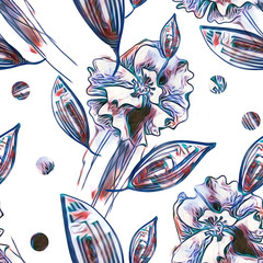 Poppy Flower Seamless Pattern. Hand Painted Illustration.