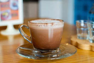 hot chocolate drink, a cup of hot chocolate drink